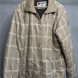 Quiksilver Tan Plaid Ski & Snowboard Jacket